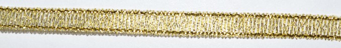 Тесьма  с люрексом, цвет -  золото, 6 мм.,  1 м. 
