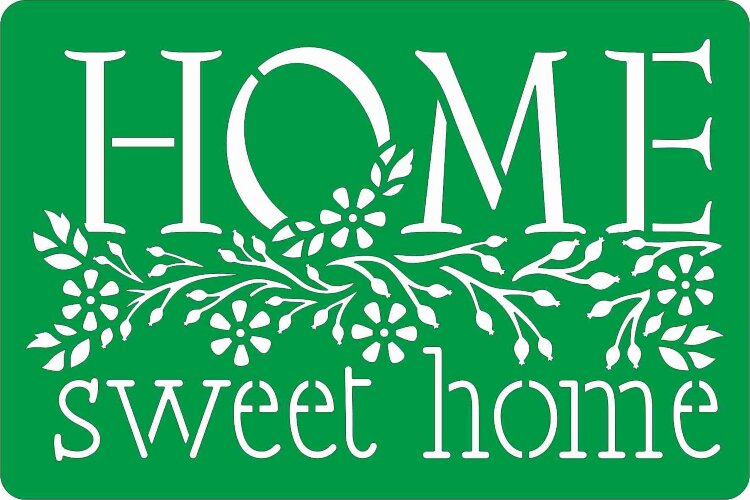 Трафарет на клеевой основе многоразовый "Home sweet home-3", 10 х 15 см.   
