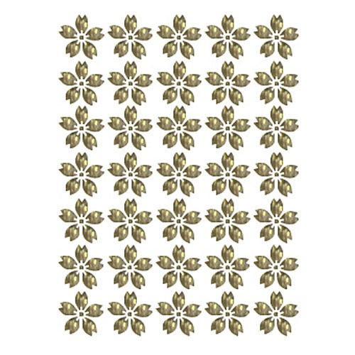 Трансфер универсальный золотой с глиттером рельефный Cadence "Остроконечные листочки", 25 х 35 см.