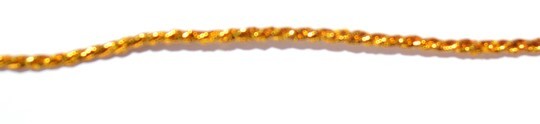 Шнур крученый металлизированный тонкий, цвет - золото, 1 м.     