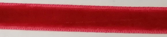  Лента бархатная, цвет - красный темный, 10 мм, 1 м.    