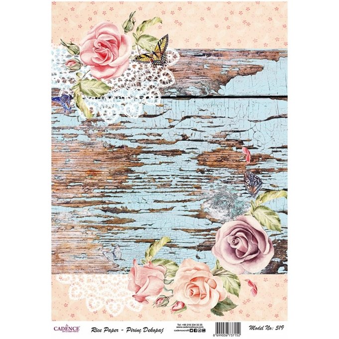 Рисовая бумага Cadence, 20 гр/кв.м. , Размер  30 х 41 см.     