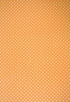 Ткань (хлопок 100%) на клеевой основе, цвет - белый горошек на оранжевом