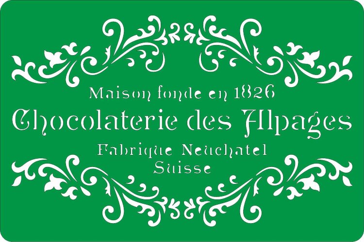 Трафарет на клеевой основе многоразовый "Chocolatiere des Alpages" 10х15 см. 