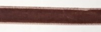  Лента бархатная, цвет - винтажный коричневый, 10 мм, 1 м.   