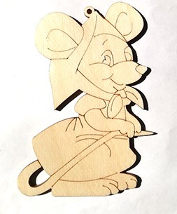 Елочная игрушка (подвес) "Мышка в платочке" высота 9,5 см,ширина 5 см