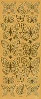 Металлизированные объемные  наклейки "Бабочки", цвет - золото 