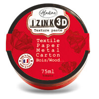 Текстурная паста Aladine IZINK 3D, цвет - "томатный"  (красный)