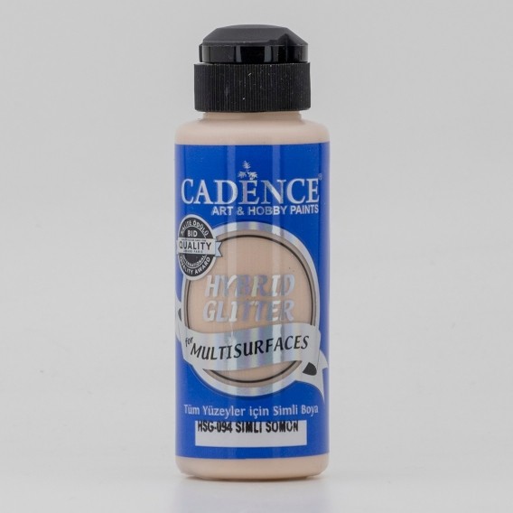 Краска  акриловая многоповерхностная гибридная  с глиттером Cadence, цвет - лосось, 120 мл.               