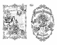 Набор силиконовых штампов "Этикетки и розы"  