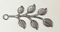 Декоративный элемент "Веточка с листиками", цвет - серебро