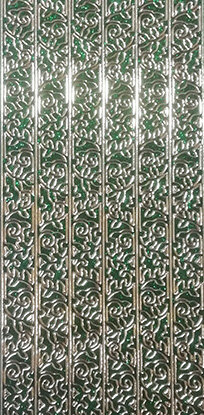 Объемные наклейки "Узор", цвет - зеленый глиттер, 6 полос  