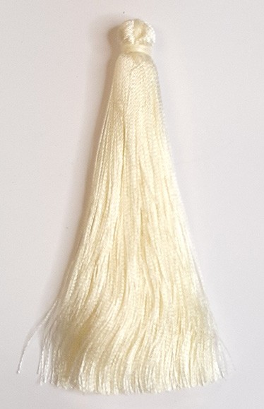 Кисточка декоративная шелковая, высота - 15 см., цвет - кремовый