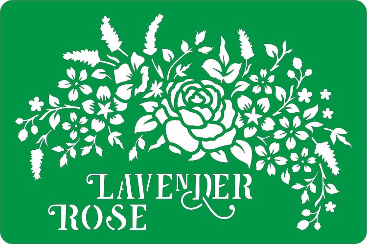 Трафарет на клеевой основе многоразовый "Lavender - Rose", 10 х 15 см. 