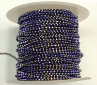 Цепочка шариками (шариковая цепочка), 1 м.  0,8 мм., цвет - сине-фиолетовый с золотыми гранями
