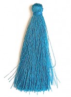 Кисточка декоративная шелковая, высота - 15 см., цвет - турецкий голубой