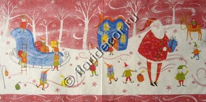 салфетка для декупажа, трехслойная, бумажная, 33х33 см., 1/2