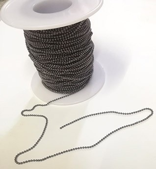 Цепочка шариками (шариковая цепочка), 1 м.  0,8 мм., цвет - темное серебро антик