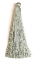 Кисточка декоративная шелковая, высота - 15 см., цвет - винтажный серый