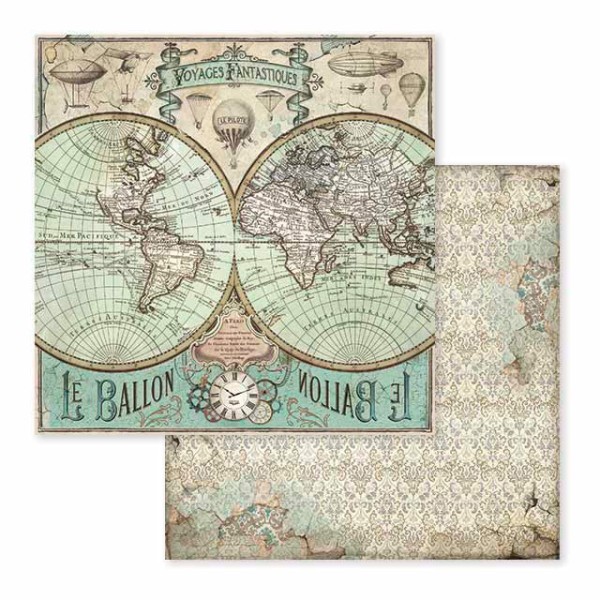 Бумага Карта Мира, коллекция Вокруг Света для скрапбукинга