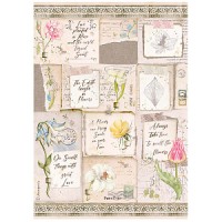 Рисовая бумага Stamperia, "ROMANTIC GARDEN HOUSE LETTERS AND FLOWERS"