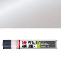  Контур Marabu-Liner Metallic, цвет - серебро металлик, 25 мл.