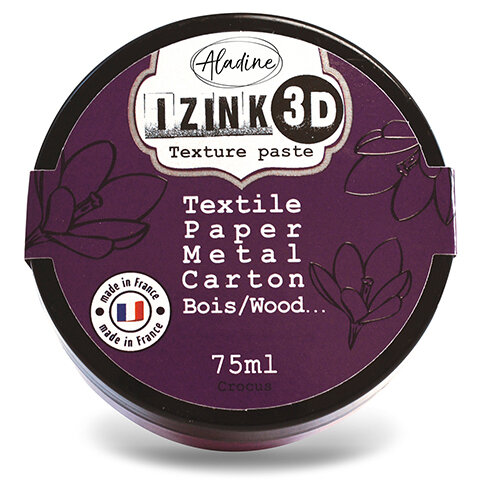 Текстурная паста Aladine IZINK 3D, цвет - "крокус"  (фиолетовый)