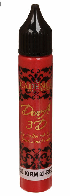 Контур D'ora Cadence 3-D для создания объемных деталей, 25 мл., цвет - красный (металлик)