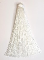Кисточка декоративная шелковая, высота - 15 см., цвет - белый