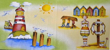 салфетка для декупажа, трехслойная, бумажная, 33х33 см., 1/2