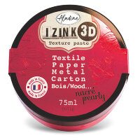 Текстурная паста Aladine IZINK 3D, цвет - "тюльпан" (красный металлик)  