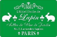Трафарет на клеевой основе многоразовый "L'Hotel Drole De Lapin", 10 х 15 см.     