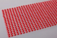 Самоклеющиеся половины жемчужин, цвет - красный, 646 шт., 5 мм.        