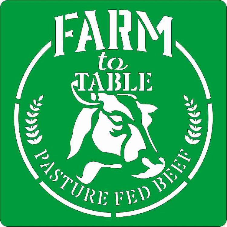 Трафарет на клеевой основе многоразовый "Farm to table", 15х15 см.      