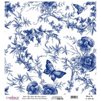 Рисовая бумага Cadence, 20 гр/кв.м., " бабочки в цветах", размер  30 х 30 см.       