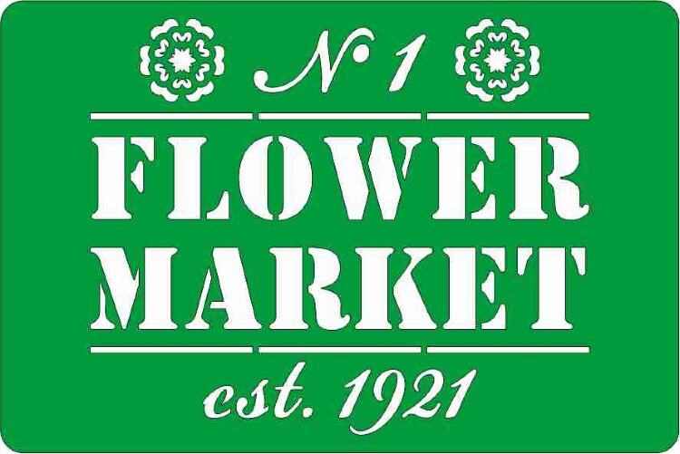Трафарет на клеевой основе многоразовый "Flower market", 10 х 15 см.                      