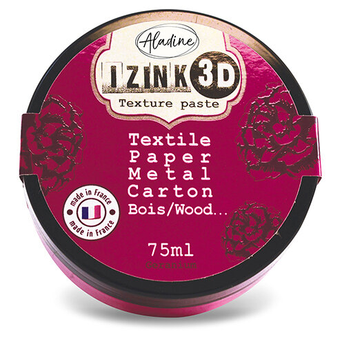Текстурная паста Aladine IZINK 3D, цвет - "герань" (фуксия)  