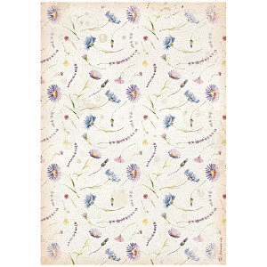 Рисовая бумага Stamperia, "CREATE HAPPINESS WELCOME HOME FIORI BLU", А4 