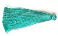 Кисточка декоративная шелковая, высота - 15 см., цвет - турецкий зеленый