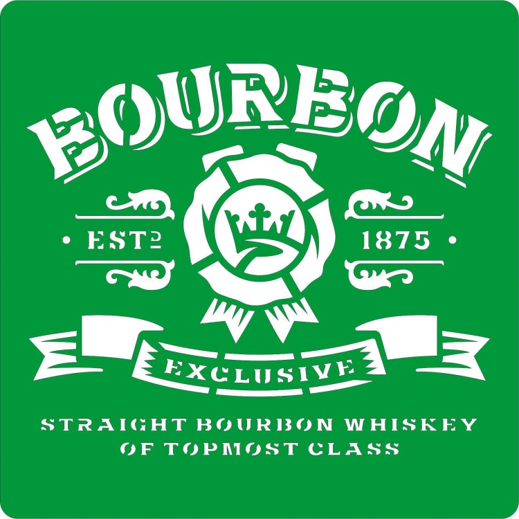 Трафарет на клеевой основе многоразовый "Bourbon", 20 х 20 см.   