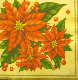 салфетка для декупажа, трехслойная, бумажная, 33х33 см., 1/4