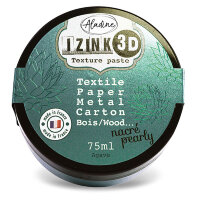Текстурная паста Aladine IZINK 3D, цвет - "агава" (сине-зеленый металлик)