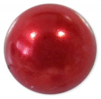 Половинки жемчужин пластиковые, D - 8 мм., цвет - красный \ Акция 