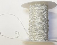 Цепочка шариками (шариковая цепочка), 1 м.  0,8 мм., цвет - белое серебро
