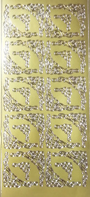Объемные наклейки "Цветочные уголки", цвет - золото (Нидерланды)    