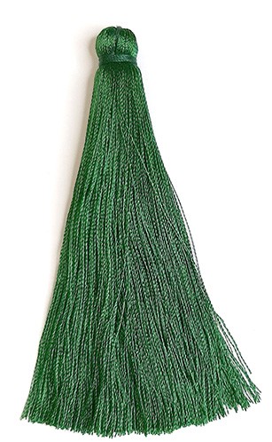 Кисточка декоративная шелковая, высота - 15 см., цвет - зеленый