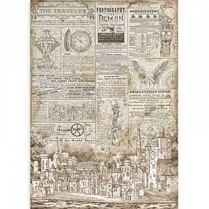 Рисовая бумага Stamperia, 20 гр/кв.м. "БРОДЯГА - ПУТЕШЕСТВЕННИК", Размер A3,  29,7 см. х 42 см. 