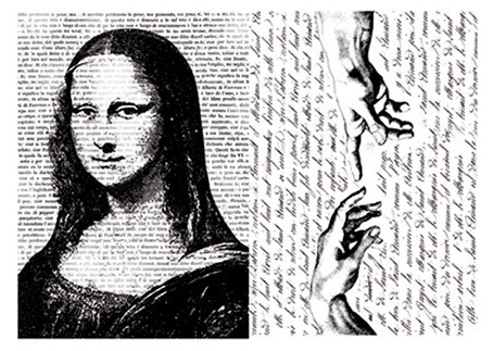 Переводное изображение Stamperia   "Мона Лиза", 2 листа с разными дизайнами