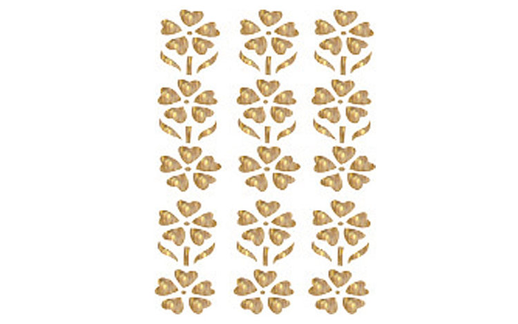 Трансфер универсальный золотой  с глиттером рельефный Cadence "Декоративные цветы"   