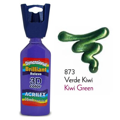 3-D контур акриловый металлик ACRILEX, цвет - зеленый киви